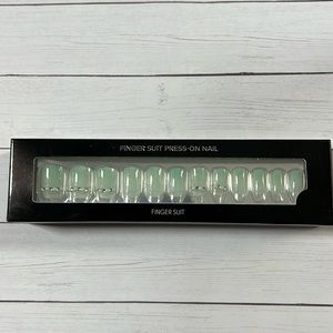 Finger Suit Press On Nails, Short Square. Santorini. Light Blue NIB.